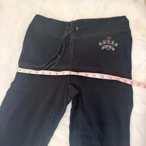 Guess Black Waffle Lounging Pants/Drawstring Waist - Picture 11 of 14